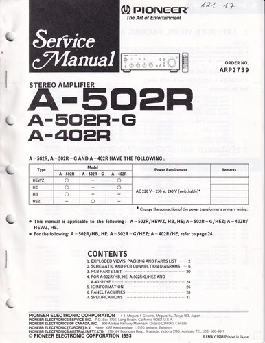 Service manual für pioneer - ,